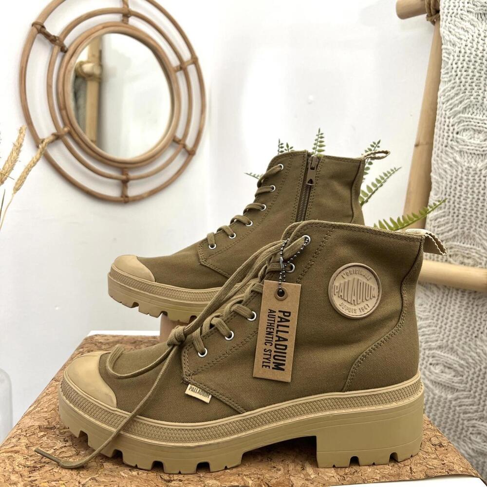 Khaki Palladium Boots